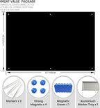 Magnetic Glass Writeboard 72"x48" Premium Tempered Dry Erase Boards Wall Mounted Frameless Whiteboard Bulletin Message Boards (Black)