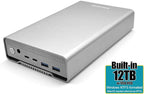Avolusion PRO-G1 Series 12TB USB 3.2 Gen 2 (10Gbps) USB-C External Hard Drive w/USB HUB for Windows or MacOS Desktop PC/Laptop (Silver) (Renewed)