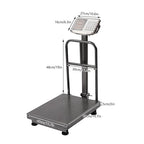 660LB Industrial Platform Scale with Removable Guardrail LB/KG Weight Computing Digital Scale Floor Platform Scale Perfect for Postal Luggage Shipping Mailing Weighing