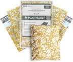 Poly Mailers 10x13 Inch 100 Pack Medium Shipping Bags Strong Thick Mailing Envelopes | Self Sealing Adhesive | Waterproof & Tear Proof | Small Business Packaging for Clothing - Floral Mustard Yellow
