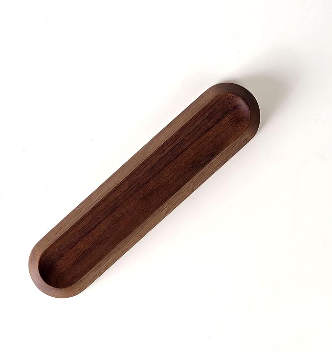 Wood Pen Tray – Handmade Walnut Desk Organizer, Minimalist Pen Holder for Office, Home, Gift (MODEL-2-WALNUT)