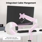 Suptek Monitor Mount Gas Spring Monitor Arm Desk Mount Fully Adjustable Fits 17-32 inch Monitors Weight Capacity up to 22 lbs,Pink(MD8PINK)