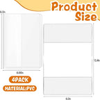 4 Pack A5 Clear Cover, Transparent A5 Jelly Planner Cover Waterproof Notebook Cover Plastic Sleeves Slip on Book Covers for Journal Weeks Planners and Books