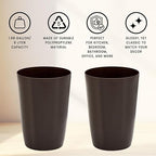 HOLDN’ STORAGE Small Trash Can - Set of 2 Open Top Waste Bin of 1.58 Gallon, Compact Waste Can Perfect for Bathroom, Kitchen, Office, Dorm - Durable Garbage Can - Metallic Brown