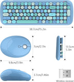 MOFII Wireless Keyboard and Mouse Combo, 2.4Ghz USB Office Keyboard with Multi-Media Function Keys and Number Pad for PC Computer Windows (Blue Mixed)