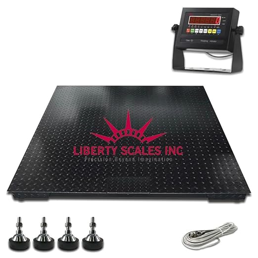 Liberty LS-800-4X5 NTEP Certified (Legal for Trade) Industrial Floor Scale | 48" x 60" | Capacity of 1,000 lbs x 0.2 lb + Black