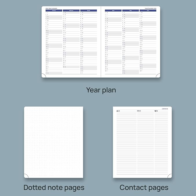 POPRUN Weekly Planner 2025-2026, 7.25'' x 8.5'', 15-Minute Hourly Appointment Book (July 2025-June 2026) with PU Leather Softcover, Monthly Tabs, Inner Pocket - Claret