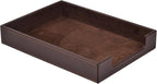 PU Leather Letter Tray - Load Documents Trays Front for Office Desktop Organizer - Desk Magazine, File, A4 Paper Holder - Paper Document File Holder Drak Brown (Drak Brown, A4-Tray)