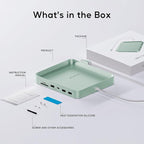 USB C HUB for iMac 24 inch 2021/2023/2024, USB Hub Adapter iMac Accessories for iMac M1/M3/M4 with USB C 10Gbps 3*USB A SD/TF, Docking Station Support Expand M.2 SSD (Not Included), Green