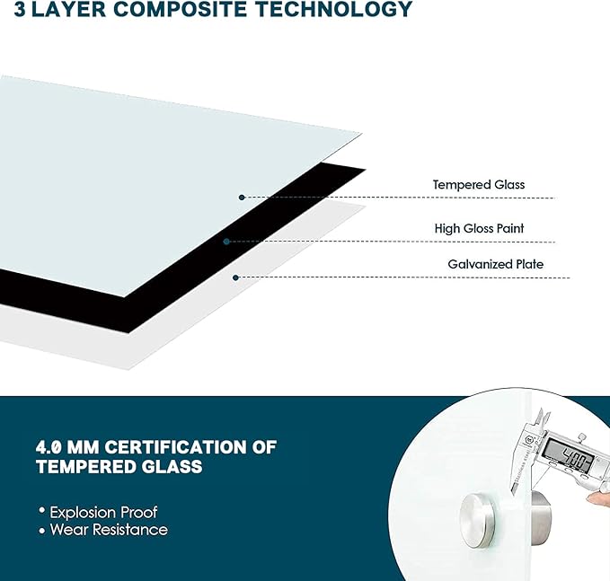 J&J worldwide Magnetic Whiteboard Calendar, 3' x 2' Blsck Glass Wall Calendar Dry Erase Board Monthly Planner for Home, School, Office, Frameless, with Markers, Marker Tray, Eraser, Magnets