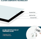 J&J worldwide Magnetic Whiteboard Calendar, 3' x 2' Blsck Glass Wall Calendar Dry Erase Board Monthly Planner for Home, School, Office, Frameless, with Markers, Marker Tray, Eraser, Magnets