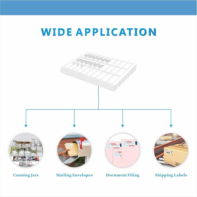Address Labels, JIQEZNL Premium 1" x 2-5/8" Mailing Labels for Envelopes, 900 Address Label Sticker Paper for Laser/Ink Jet Printer, White Blank Printable Sticker Labels 30 Per Sheet 8.5"×11"