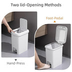 MOPALL Trash Can with Lid, Garbage Can with Press Top & Foot Pedal, Kitchen Step Trash Can, Slim Trash Bin Plastic Garbage Bin Waste Basket for Bathroom|Kitchen|Bedroom|Living Room|Office, 4.4 Gallon