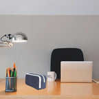 Della Gao Pencil Case Large Capacity Pencil Pouch Soft Quilted Pen Bag Office Stationery Organizer Sturdy Pencil Bag for Men Women - Dark Blue
