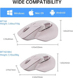 Rapoo MT760Mini Bluetooth Wireless Mouse - Bluetooth 5.0 and 2.4GHz Multi-Mode Connection, Support 4 Devices, M+ Cross Computer Technology, 11 Programmable Buttons,Pink