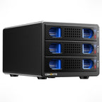 3 Bay Hard Drive Enclosure with Cooling Fan for 2.5“/3.5" SATA HDD/SSD with USB A/C 3.0, Support 60TB, Hot Swappable, Daisy Chain Expansion, Tool-Free HDD Enclosure, DAS(NO RAID/NAS)