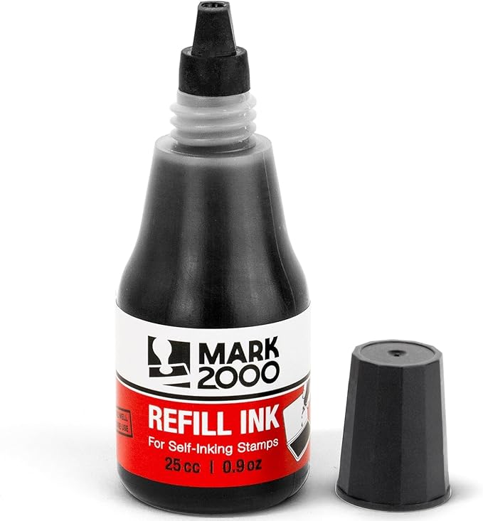 Self-Inking Refill Ink - 2 Pack - Black - 25cc (0.9oz)