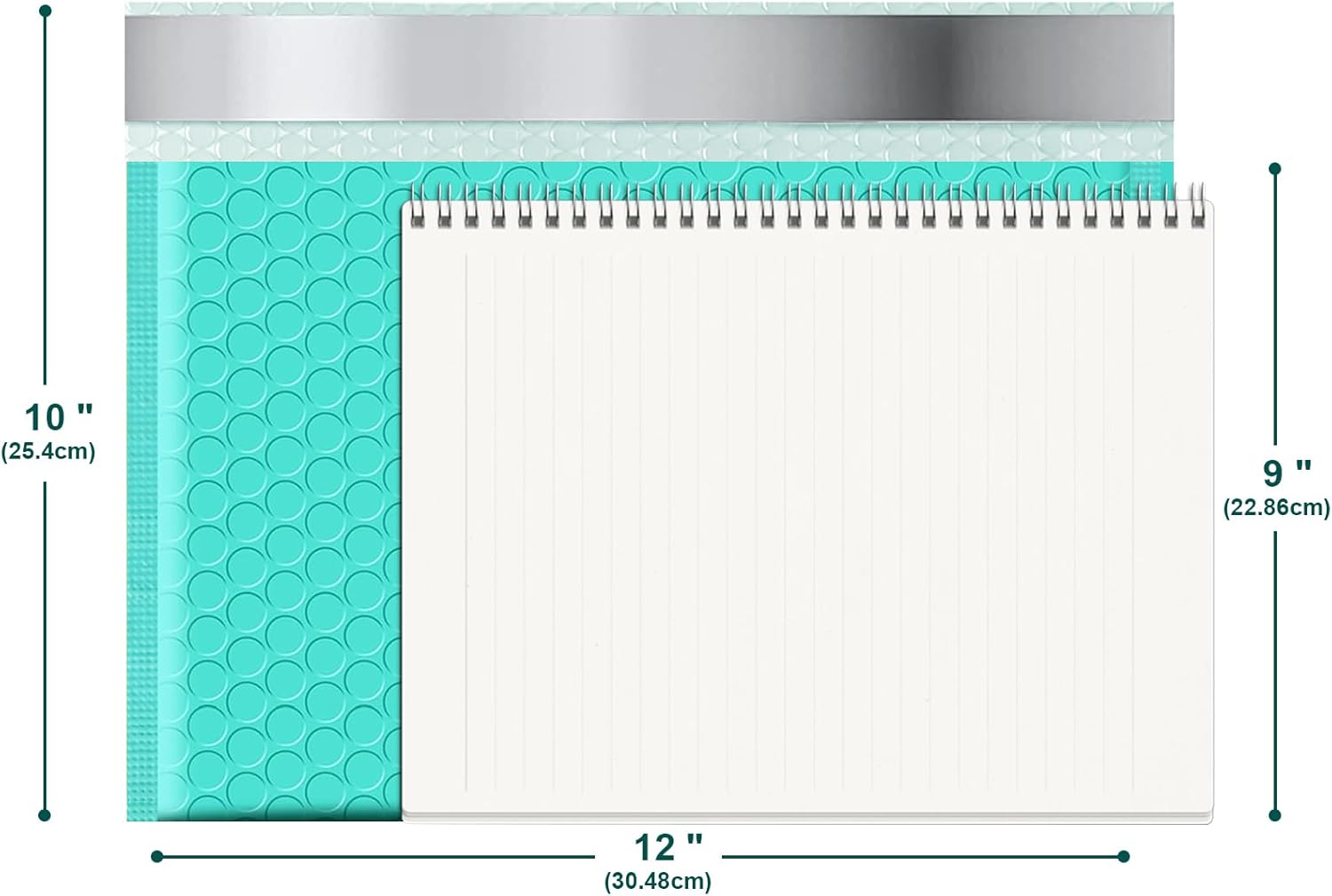 Bubble Mailers A4 Paper Size, 12x10 Padded Envelopes for Shipping, 25 Pack Mailing Packages with Self Seal Adhesive, Waterproof Bubble Envelopes (Teal)