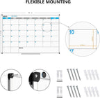 XBoard Magnetic Calendar Whiteboard 60" x 40" - Monthly Calendar Dry Erase Board, White Board + Colorful Calendar Board, Silver Aluminium Framed Monthly Planning Board