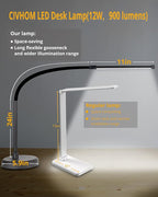 LED Desk Lamp, Swing Arm Architect Task Lamp with Long Flexible Gooseneck, 3 Color Modes, and USB Adapter, Dimmable Desk Light for Home/Office/Drafting/Reading/Piano