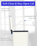 JM.YIPENG Bathroom Rubbish Bin, 5 Litre Cosmetic Bin, Small Waste Bin with Soft Close Lid, Bathroom Bin for Toilet, Bathroom, Bedroom, Living Room, White