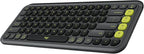 Logitech POP ICON Keys Wireless Bluetooth Keyboard, Comfortable Typing, Programmable Keys, Easy-Switch Between up to 3 Devices, for Laptop, Tablet, PC – Graphite and Green