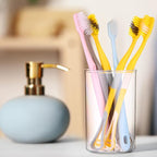 Crtiin 20 Pack Clear Acrylic Pen Holder Makeup Brush Round Pencil Holder for Desk Pen Cups Desk Organizers and Storage Desktop Stationery Organizer for Office School Home Supplies