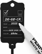 50 Car Key Tags with Labels Plastic Car Dealership Key Tags Self Locking Automotive Identifiers Blank Shop Labels with One Pen (Black)