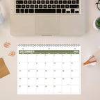 Calendar 2025-2026 for 3 Ring Binder - Calendar 2025-2026 from July 2025 - December 2026, 18 Months Calendar with Premium Paper, 3-Hole Wall Calendar, 8.5" x 11", Green