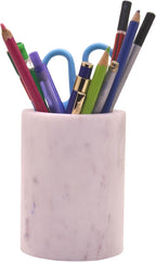 Natural Marble Pencil Pen Holder Stand for Desk, Makeup Brush Cup for Girls, Bathroom Tumbler Cup, Durable Office & Home Organizer Pencil Holder