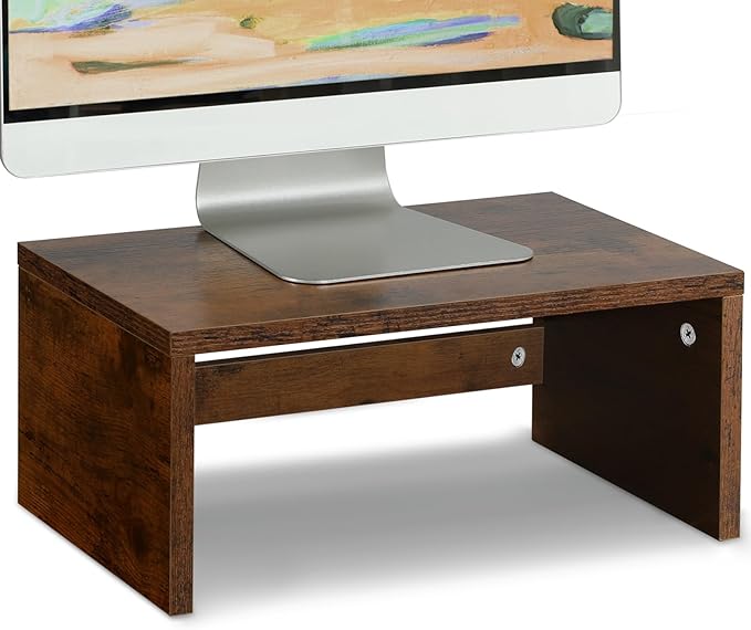 TEAMIX Higher Monitor Stand Riser-6.7 inch, Monitor Riser with Storage for Desk Small Monitor Stand TV/Screen/PC/Laptop Riser Computer Stand Desktop Shelf