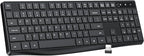 Lovaky MK98 Wireless Keyboard, 2.4G Ergonomic, Computer Keyboard, Enlarged Indicator Light, Full Size PC Keyboard with Numeric Keypad for Laptop, Desktop, Surface, Chromebook, Notebook, Black