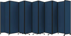 Versare Room Divider 360 Portable Wall Partition | Folding Panels | Large Freestanding Divider | Locking Wheels | Temporary Room Separator | 25' x 7'6'', Navy Blue