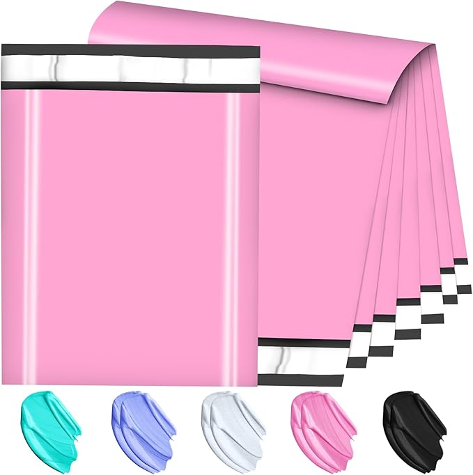 Large Poly Mailers 19x24 Inch 100 Pack, Shipping Bags for Clothing with Self-Sealing Tear-Resistant, Waterproof Poly Bags, Mailing Envelopes for Small Business (Pink)