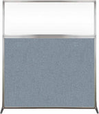 Versare Hush Screen Portable Room Divider | Workstation Wall Divider | Freestanding Privacy Hush Panels | Clear Windows | Fabric Office Divider Screen | Great for Room Separation