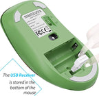 memzuoix 2.4G Wireless Mouse, 1400 DPI Mobile Optical Cordless Mouse with USB Receiver, Portable Computer Mice for Laptop, PC, Desktop, MacBook, 5 Buttons (Mint Green)