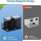 Marbrasse Acrylic Magnetic Pen Holder, 2 Pack Dry Erase Marker Holder, Magnetic Whiteboard Pencil Holders for Refrigerator, Locker, School and Office,Grey