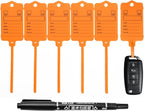 100 Car Key Tags with Labels Plastic Car Dealership Key Tags Self Locking Automotive Identifiers Blank Shop Labels with One Pen (Orange)
