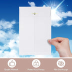 Teling 50 Pcs 5 x 7.5 Manilla Envelopes Clasp Kraft Catalog with Closure for Storing Mailing 28 lb Kraft Envelope Paper for Office Document School Business Home(White)