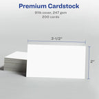 Avery Clean Edge Printable Business Cards with Sure Feed Technology, 2" x 3.5", White, 200 Blank Cards for Laser Printers (5871)