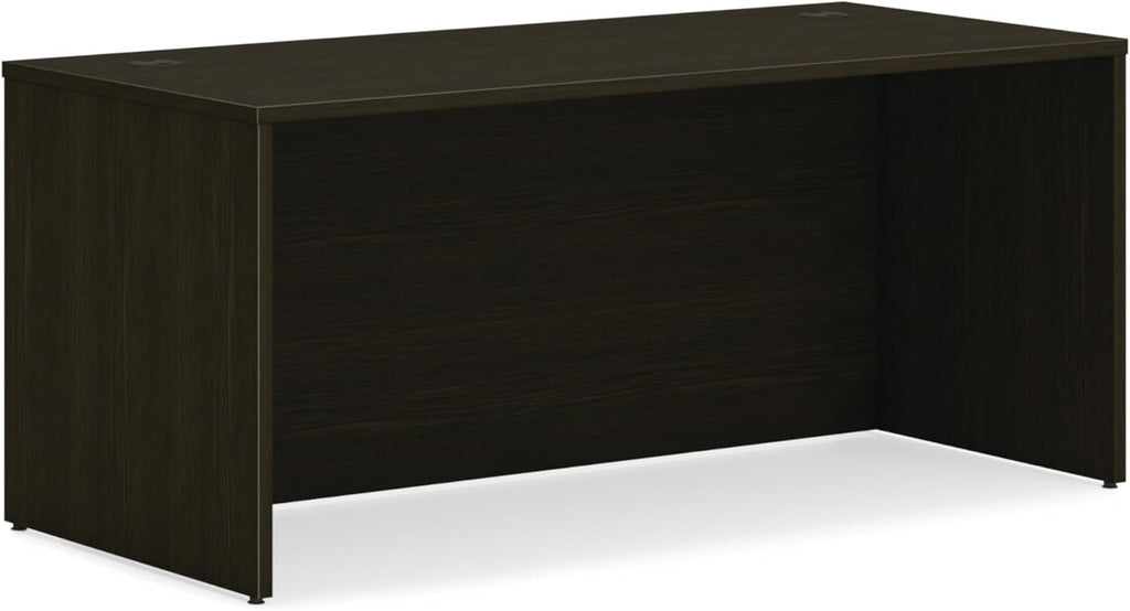 HON MOD Executive Desk 66-Inch Large Computer Desk Shell, Thick Wooden Laminate, Modern Table with Cord Management, 66" W x 30" D x 29" H, Java Oak