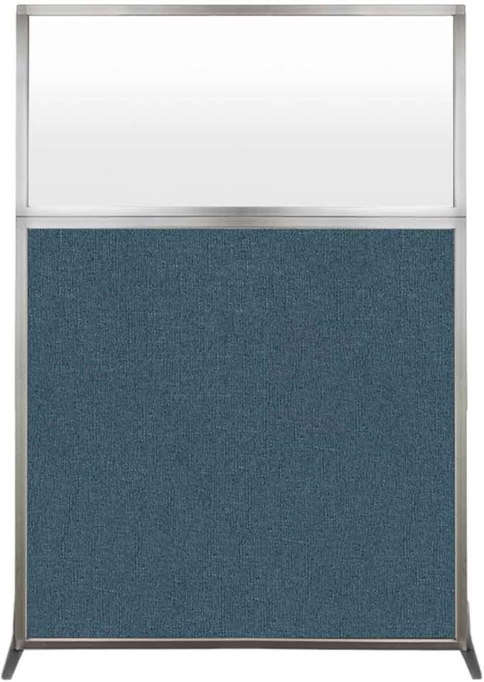 Versare Hush Screen Portable Room Divider | Workstation Wall Divider | Freestanding Privacy Hush Panels | Frosted Windows | Fabric Office Divider Screen | Great for Room Separation