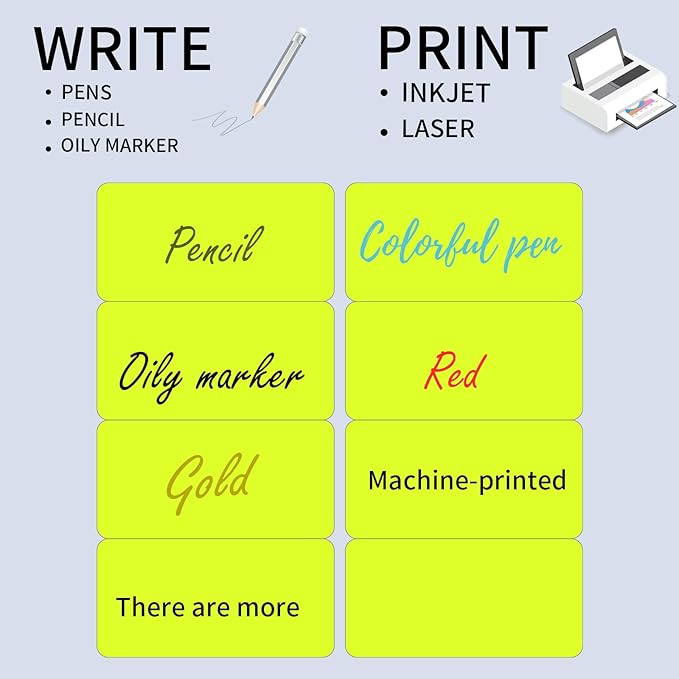 STARLIBOO Shipping Labels Stickers, 2"×4" Printable Fluorescent Mailing Labels for Laser/Inkjet Printing- Matte, Permanent Adhesive Stickers (20 Sheets, Fluorescent Yellow)