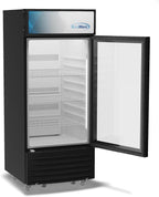 KoolMore KM-MDR-1D-6C 6 Cu. Ft. Commercial One Glass Door Display Upright Beverage Refrigerator Cooler Merchandiser-22.8 in. x 21.4 in. x 52.7 in. [Black]