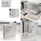 Vertical File Holder, 2 pack Plastic Document Organizer and Magazine Organizer, Multi-purpose Document Organizer for Home Office (White)