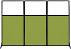 Versare Workstation Partition | Portable Wall Divider | Modern Office Cubicle | Free Standing Privacy Screen | Flexible Work Space | 99" x 70" W/Window, Lime Green Fabric Panels