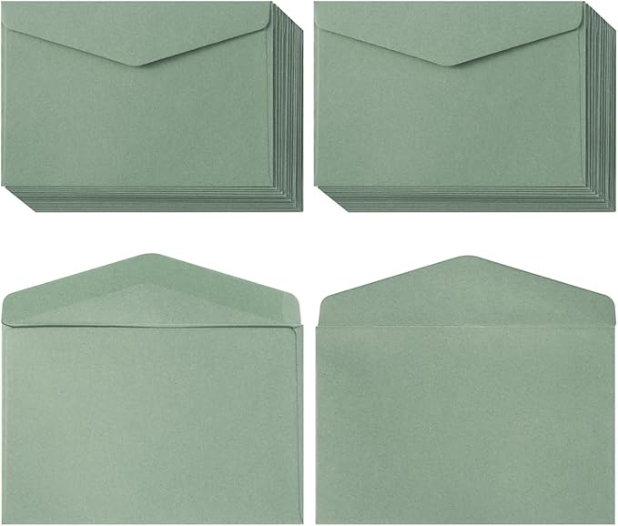 120 Pack Kraft Mini Envelopes Small Envelopes Self-Adhesive Tiny Pockets for Business Cards Christmas Holiday Small Gift Cards Invitations Cards(4.13"×2.76") (Sage-Green)