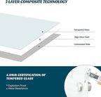 Dex Board 72" x 48" Large Glass Whiteboard 6' x 4' Frameless Tempered Glass Dry Erase Board with Marker Tray for Interactive Office, Wall Mounted Frosted Glass Whiteboard