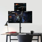 Suptek Quad LED LCD Monitor Stand up Free-Standing Desk Stand Extra Tall 31.5" Pole Heavy Duty Fully Adjustable Mount for 4 (3+1) / Four Screens up to 27 inch (ML6864)