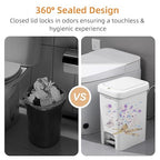 MOPALL Slim Bathroom Trash Can with Lid Soft Close, Garbage Can with Pop-Up Lid & Step On Foot Pedal, Small Trash Bin Trashcan Waste Basket for Toilet, Office, Bedroom, Kitchen, Living Room 1.9 Gallon